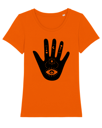 Esoteric Hand with Eye Black Bright Orange