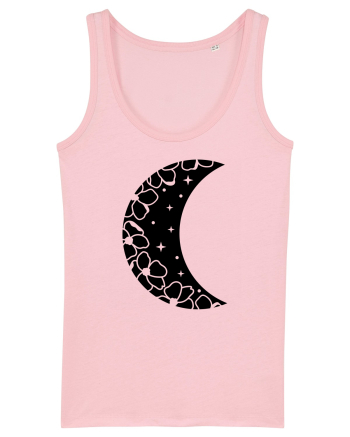 Moon With Flowers black Cotton Pink