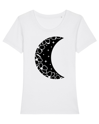 Moon With Flowers black White