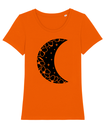 Moon With Flowers black Bright Orange