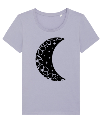 Moon With Flowers black Lavender