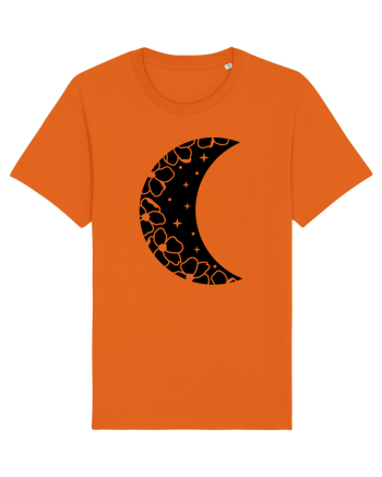 Moon With Flowers black Bright Orange
