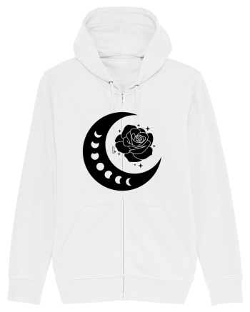 Celestial Moon Phases Flowers Black White