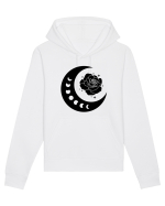 Celestial Moon Phases Flowers Black Hanorac Unisex Drummer