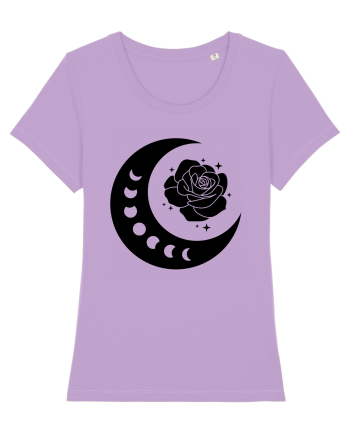 Celestial Moon Phases Flowers Black Lavender Dawn