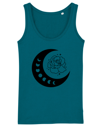 Celestial Moon Phases Flowers bw Ocean Depth