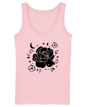 Celestial Flower black Cotton Pink