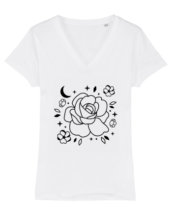 Celestial Flower bw White
