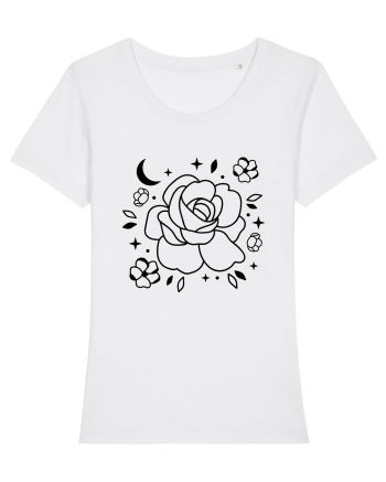 Celestial Flower bw White