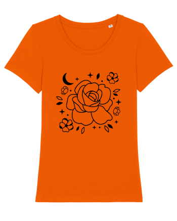 Celestial Flower bw Bright Orange