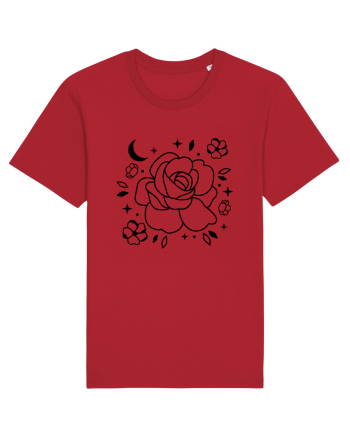 Celestial Flower bw Red