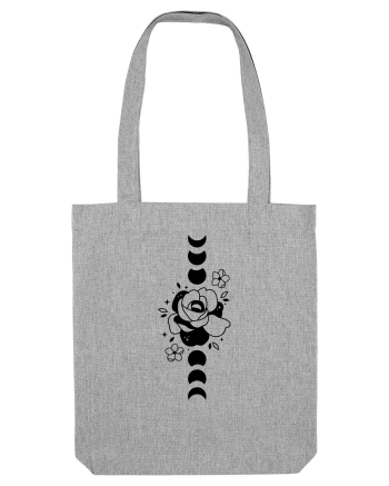 Moon Flower Moon Phases black Heather Grey