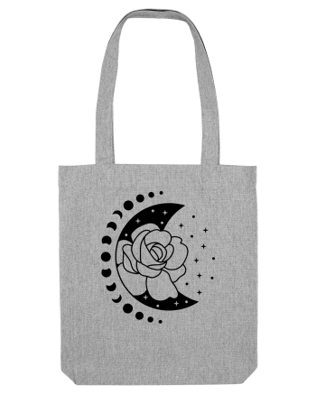 Moon Flower Moon Phases bw Heather Grey