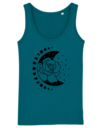 Moon Flower Moon Phases bw Ocean Depth