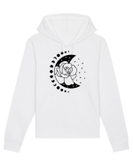 Moon Flower Moon Phases bw Hanorac Unisex Drummer