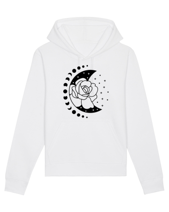 Moon Flower Moon Phases bw White
