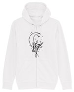 Moon Flower bw Hanorac cu fermoar Unisex Connector