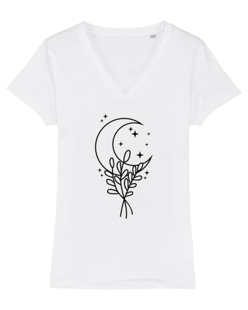 Moon Flower bw White
