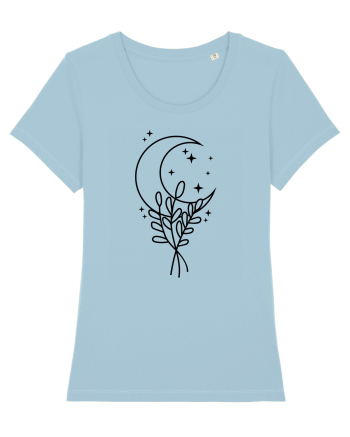 Moon Flower bw Sky Blue
