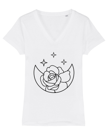 Moon Flower and Stars White
