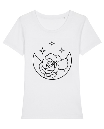 Moon Flower and Stars White