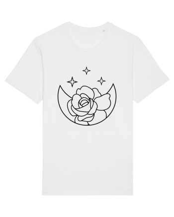 Moon Flower and Stars White