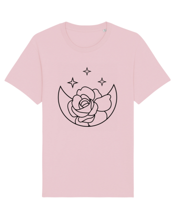 Moon Flower and Stars Cotton Pink