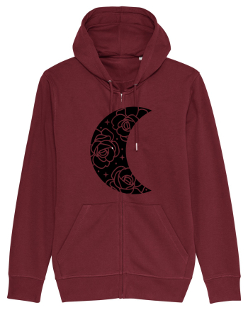 Moon Flowers black Burgundy