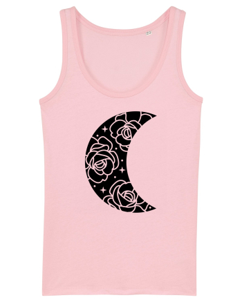 Moon Flowers black Cotton Pink