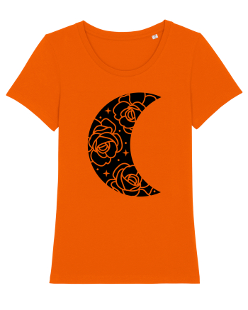 Moon Flowers black Bright Orange
