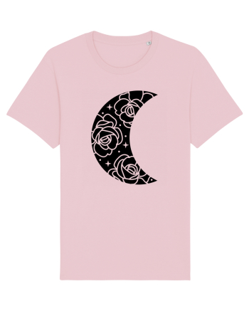 Moon Flowers black Cotton Pink