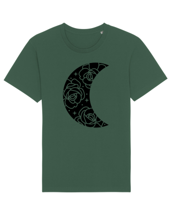 Moon Flowers black Bottle Green