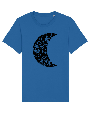 Moon Flowers black Royal Blue