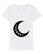 Fazele Lunii Tricou mânecă scurtă guler V Damă Evoker