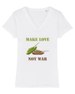 Make Love Not War Tricou mânecă scurtă guler V Damă Evoker