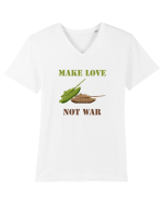 Make Love Not War Tricou mânecă scurtă guler V Bărbat Presenter