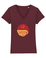 COFFEE TIME Tricou mânecă scurtă guler V Damă Evoker