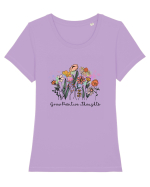 Grow Positive Thoughts Tricou mânecă scurtă guler larg fitted Damă Expresser