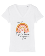 Be A Rainbow In Someone Else's Cloud Tricou mânecă scurtă guler V Damă Evoker