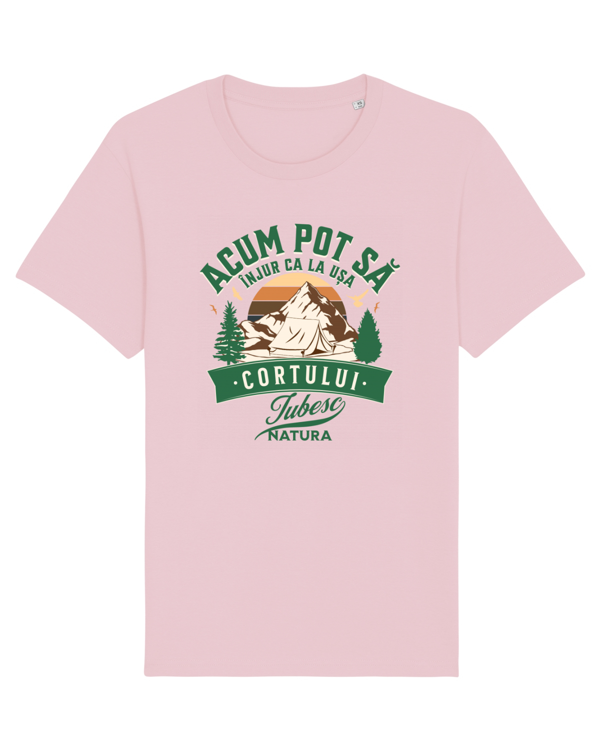 Tricou mânecă scurtă Unisex Rocker Cotton Pink