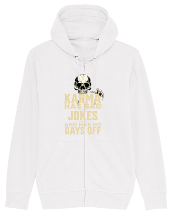 Karma has bad jokes and has no days off White