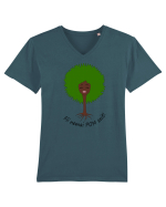 Fii nemaiPOMenit! Tricou mânecă scurtă guler V Bărbat Presenter