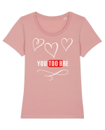 Love you too bre Tricou mânecă scurtă guler larg fitted Damă Expresser