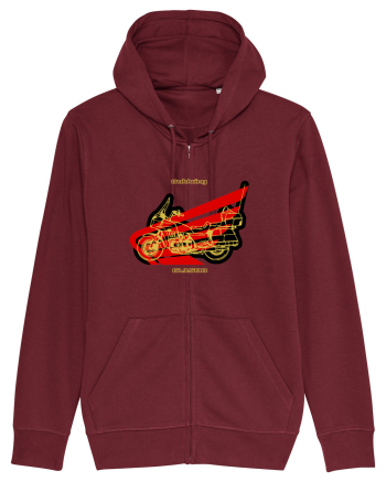 Golden Motorcycle 1 Burgundy