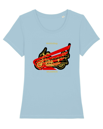 Golden Motorcycle 1 Sky Blue