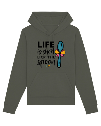 Life is short lick the spoon Khaki
