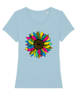 Sunflower summer colors Tricou mânecă scurtă guler larg fitted Damă Expresser