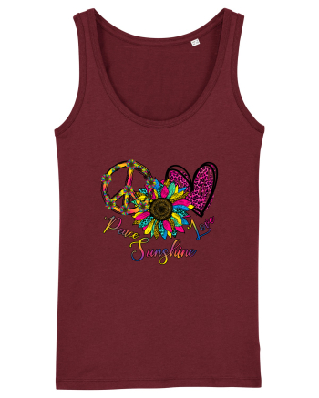 Peace Sunshine Love Burgundy