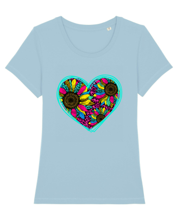 Sunflower Heart Sky Blue