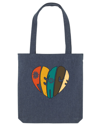Peace Retro Heart Midnight Blue